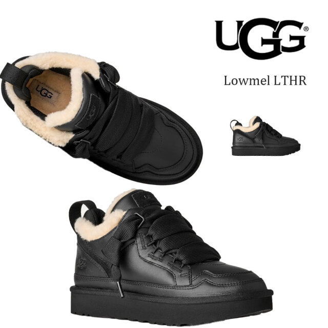 アグ UGG スニーカー レディース ローメル LTHR レザー ブラック 23cm-25cm 1171537