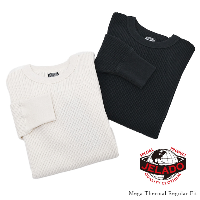 JELADO ジェラード AB94243 Mega Thermal Regular Fit メガサーマル レギュラーフィット サーマルTシャツ ロンT クルーネック コットン メンズ 〔FL〕