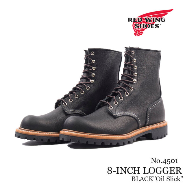 REDWING レッドウィング 8インチ ロガー ブラック オイルスリック メンズ ブーツ 4501