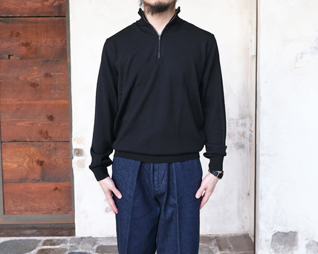 MOONCASTLE ムーンキャッスル 12G Lightweight Merino Wool Half Zip