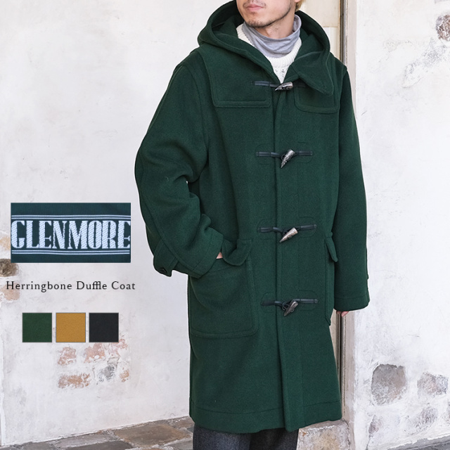 【シダーハンガープレゼント中！】 GLENMORE グレンモア Herringbone Duffle Coat ヘリンボーン ダッフルコート ウール イギリス製 メンズ 〔FL〕