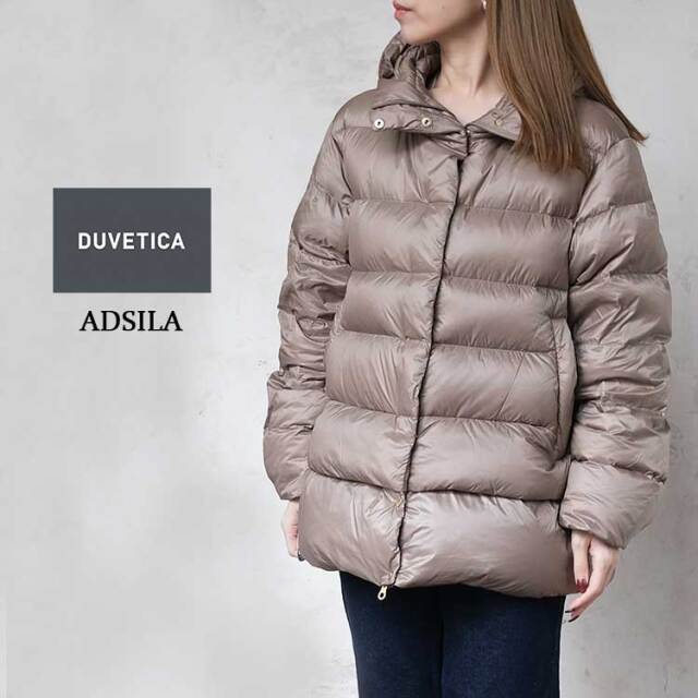 デュベティカ DUVETICA ダウンジャケット レディース ADSILA アドシラ 252WB1-10640-00-1045M ショート丈 Aライン フード付き グースダウン アウター ダウン ベージュ 40 42 M L ブルガリア製 日本正規販売店