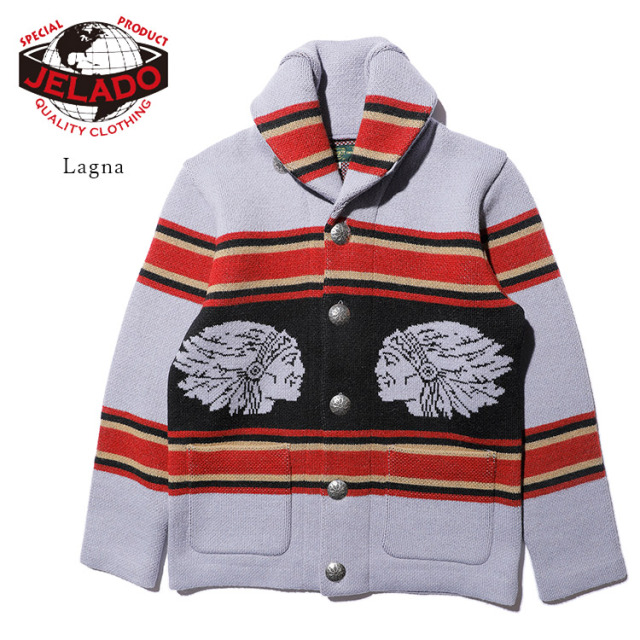 JELADO ジェラード CB13836 Lagna ラグナ チマヨジャケット ニットカーディガン ネイティブ インディアン メリノウール 5ゲージ メンズ 〔FL〕