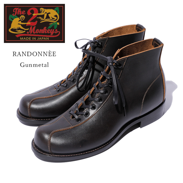 The 2 Monkeys ザトゥーモンキーズ RANDONNEE  ランドネ  Gunmetal ガンメタル 牛革 たつのレザー アウティングブーツ 革靴 メンズ 〔FL〕