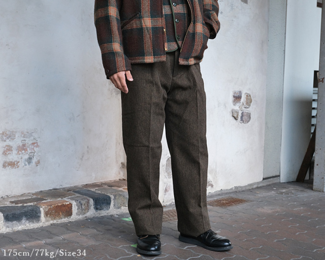 G&F Co. ジーアンドエフ OFFICER TROUSERS オフィサートラウザー Brown