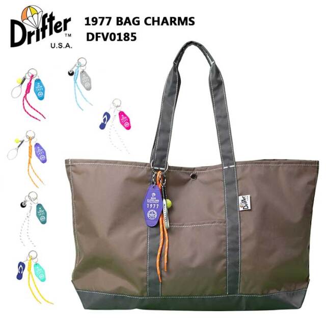 ドリフター DRIFTER バッグチャーム 1977 BAG CHARMS キーチャーム レディース メンズ DFV0185 1977 BAG CHARMS ブルー パープル グリーン ターコイズ グレー ピンク W8.5cm×H11cm×D2cm 日本製