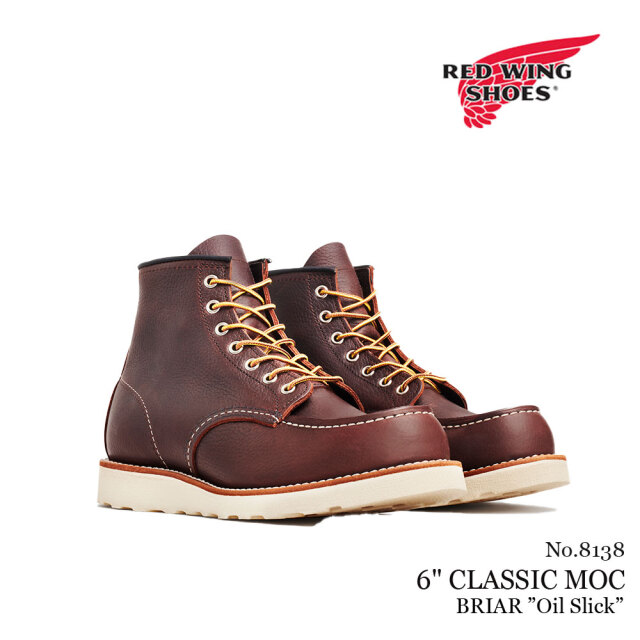 REDWING レッドウィング 6インチ クラシックモック ブライアー オイルスリック メンズ ブーツ 8138