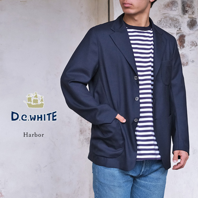 D.C.WHITE ディーシーホワイト Harbor ハーバー ブレザー 紺ブレ トロピカルウール トラッド アイビー アメトラ メンズ 〔FL〕