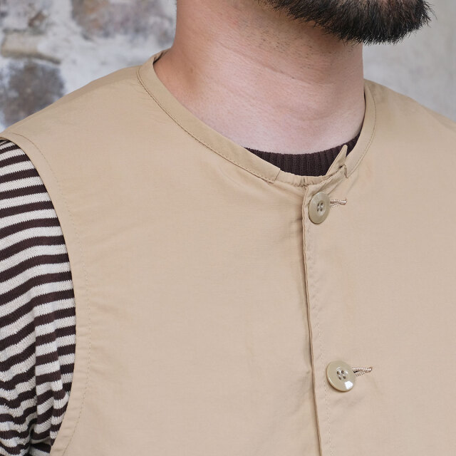 ARAN アラン VEST ベスト NYLON TUSSER ナイロンタッサー 中綿なし 春