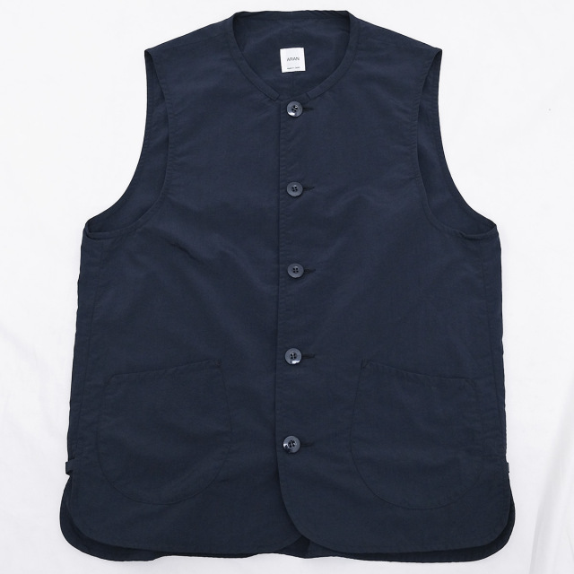 ARAN アラン VEST ベスト NYLON TUSSER ナイロンタッサー 中綿なし 春