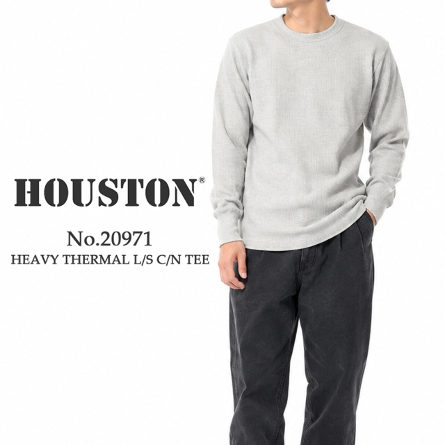 HOUSTON ヒューストン ヘビーサーマル クルーネック ロングスリーブTシャツ HEAVY THERMAL C/N L/S TEE メンズ 20971
