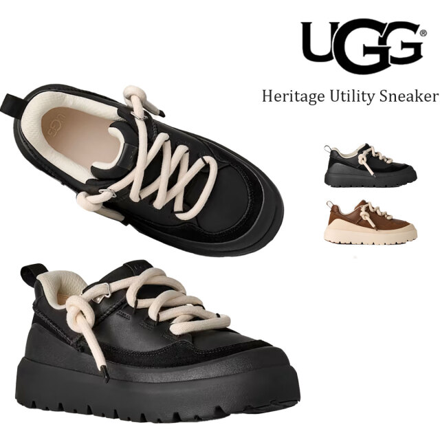 アグ ヘリテージ ユーティリティー スニーカー 靴 23cm 24cm 25cm 26cm 27cm 28cm ブラック チェスナット ブラウン UGG Heritage Utility Sneaker #1170910