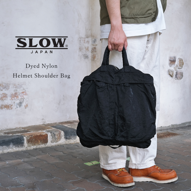 ＜クーポン対象外＞<br>SLOW スロウ Dyed Nylon Helmet Shoulder Bag ダイドナイロン ヘルメットショルダーバッグ 866S10S 鞄 ユニセックス 日本製