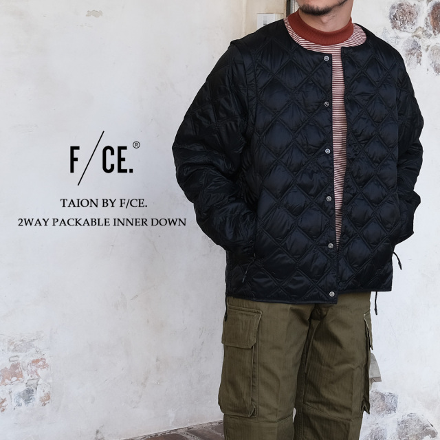 F/CE. TAION エフシーイー タイオン TAION BY F/CE. 2WAY PACKABLE INNER DOWN FSP09262U0002 レディース メンズ インナーダウン ダウンカーディガン ダウンベスト パッカブル 800FP ブラック S M L