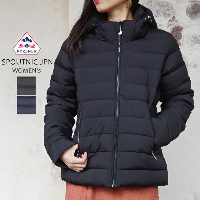 ピレネックス PYRENEX ダウン ジャケット スプートニック JPN レディース フレンチダックダウン ダウンジャケット HWAA023 SPOUTNIC JPN ブラック ネイビー S M L XL 36 38 40 42