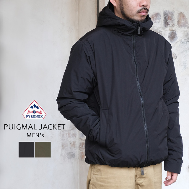 ピレネックス PYRENEX ダウン ジャケット PUIGMAL JACKET プグマル ジャケット HMAA018 メンズ フレンチダックダウン 800FP ダウンジャケット 防水 透湿 保温 軽量 リサイクル素材 フード付き ブラック カーキ S M L XL