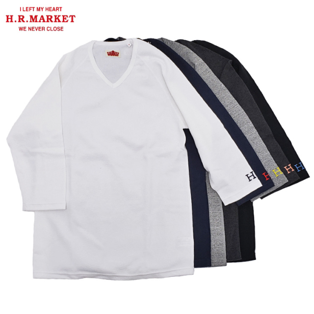 H.R.MARKET ハリウッドランチマーケット ストレッチフライス Vネック ハーフスリーブTシャツ 七分袖