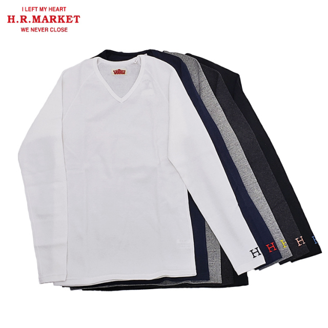 【メール便送料無料】H.R.MARKET ハリウッドランチマーケット ストレッチフライス Vネック ロングスリーブTシャツ 長袖 CL1857 1004671