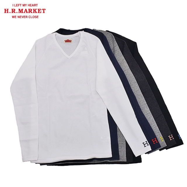 H.R.MARKET ハリウッドランチマーケット ストレッチフライス Vネック ロングスリーブTシャツ 長袖 CL1857 1004671