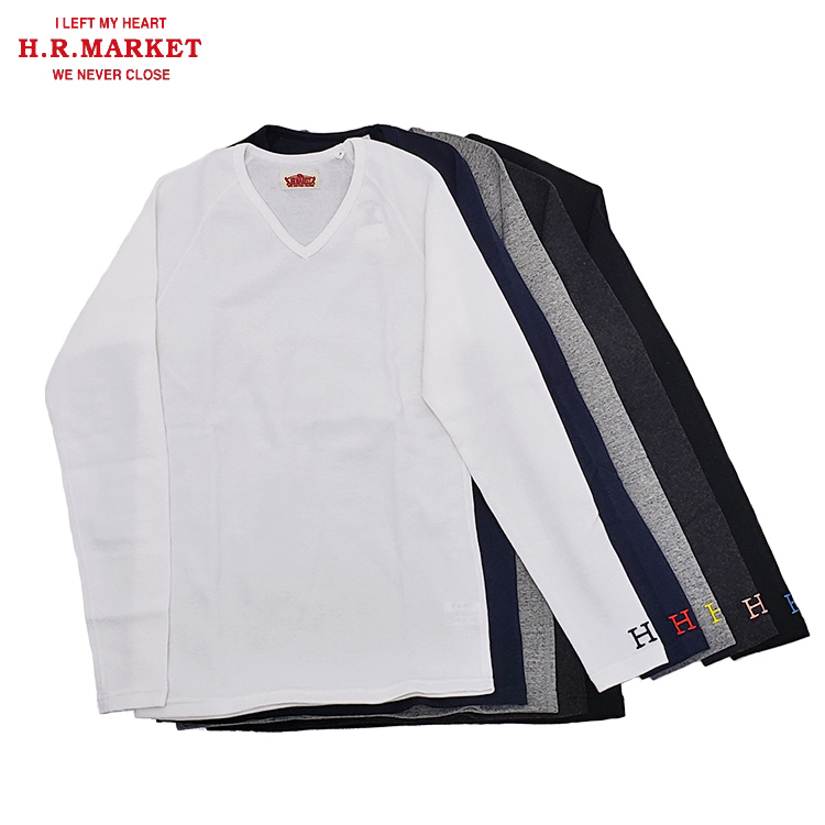 H.R.MARKET ハリウッドランチマーケット ストレッチフライス Vネック ロングスリーブTシャツ 長袖 CL1857 1004671