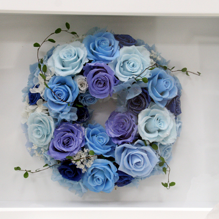 プリザーブドフラワー　結婚祝い　エタナールブルー