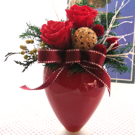 クリスマス　プリザーブドフラワー　メリーちゃん