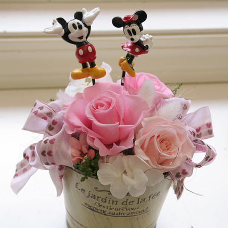 プリザーブドフラワー　ギフト　スィートラブ・ミッキー＆ミニー