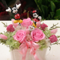 プリザーブドフラワー　結婚祝い　ミッキー＆ミニーウエディング