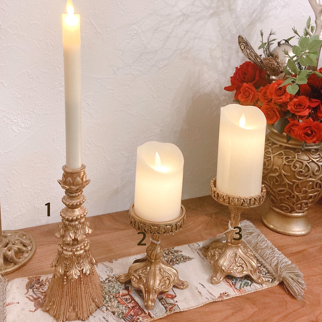 キャンドルスタンド　重厚感のゴールド　各種お選びください