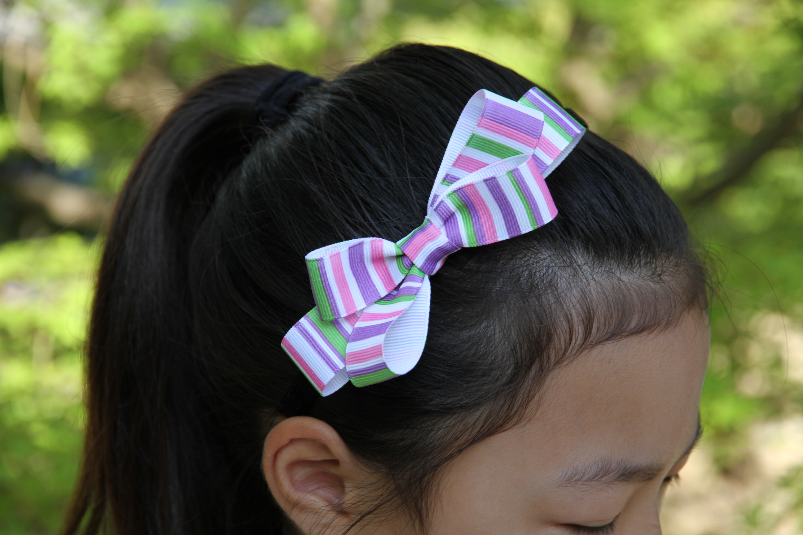 マルチストライプカチューシャ　die Reise デレーゼ　ドイツリボン使用　３段グログラン　