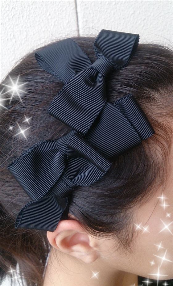 【宅急便コンパクト可】La　Verite　ラヴェリテ　MOKUBA　高級グログランリボン カチューシャ 選べるカラー　　学校行事・冠婚葬祭にも