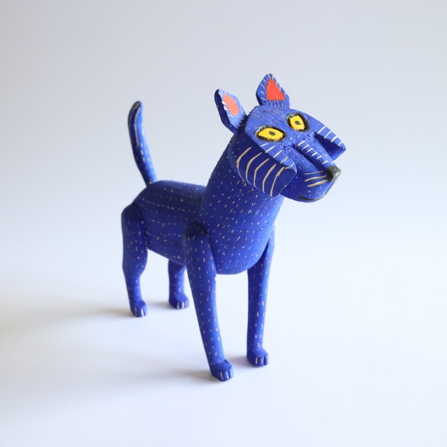 マルティンサンティアゴ ネコ オレンジ オアハカウッドカービング