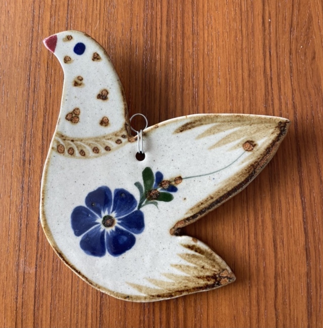 メキシコ雑貨,メキシコ民芸品,トナラ焼き,トナラー焼き,ハト,壁掛け,陶器,インテリア雑貨