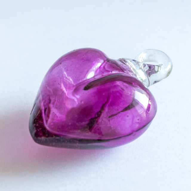 グラスオーナメント,メキシコ雑貨,ガラス細工,ハート型ガラス,ガラスオーナメント