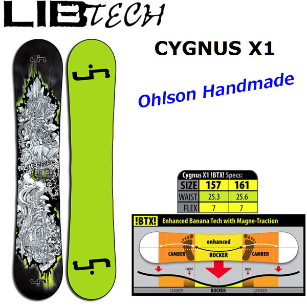 [在庫限りラスト1本！] [旧モデル]  LIB TECH リブテックスノーボード CYGNUS X1【シグナス】 BTX ロッカー ツインキャンバー [日本正規品]
