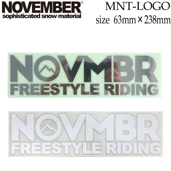 NOVEMBER スノーボード ステッカー [25][26] MNT LOGO 63mm×238mm カッティングステッカー ノベンバー