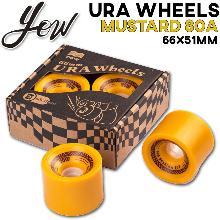 YOW SURFSKATE ウィール URA WHEEL MUSTARD 80A ヤウ サーフスケート 66mmｘ51mm ロングスケートボード スケート パーツ サーフィン スケボー