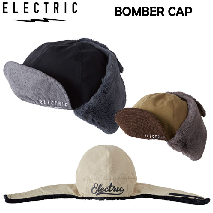 [メール便送料無料] 24-25 ELECTRIC エレクトリック BOMBER CAP 耳当て付き帽子 防寒帽子 帽子  イヤーカバー付き 防寒 あったか 防風 柔らかい 冬 釣り スキー 雪遊び 登山