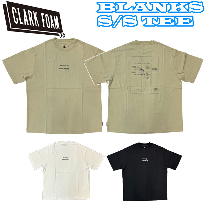 2024 CLARK FOAM クラークフォーム Tシャツ 半袖 BLANKS S/S TEE コットン サーフィン マリンスポーツ アウトドア ユニセックス メンズ レディース 日本正規品