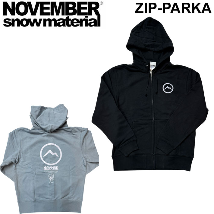 NOVEMBER ノベンバー スノーボード パーカー ZIP-PARKA [N13] [N14] ジップパーカー 長袖 ジップアップパーカー スウェット ノーベンバー
