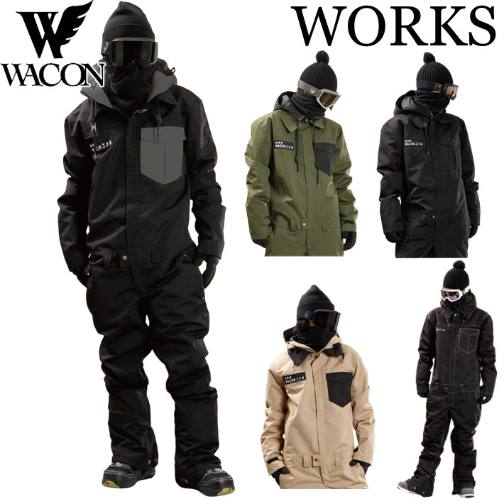 25-26 WACON ウェア つなぎ ジャケット パンツ ワコン スノーボード ウェア メンズ WORKS ワークス 2025 2026 日本正規品