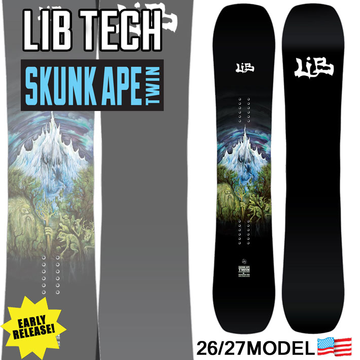 EARLY MODEL 26-27 LIB TECH リブテック スノーボード SKUNK APE TWIN 163W 166W メンズ  板 2026 2027