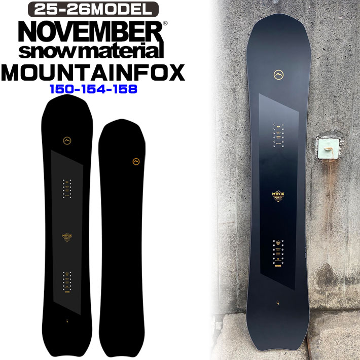 25-26 ノベンバー スノーボード NOVEMBER MOUNTAINFOX マウンテンフォックス 150cm 154cm 158cm ノーベンバー メンズ スノーボード 板 2025 2026 日本正規品