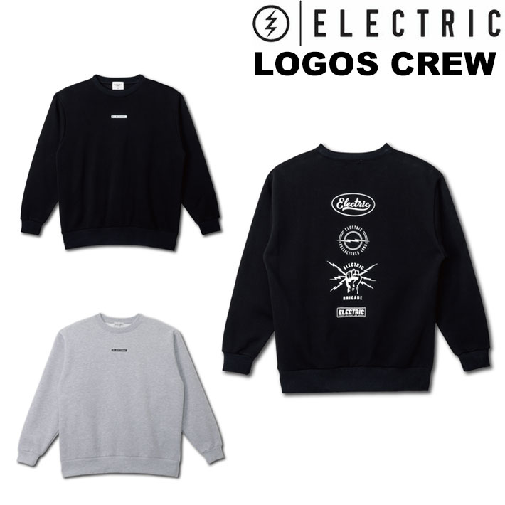 25-26 ELECTRIC エレクトリック トレーナー LOGOS CREW [5] スウェット クルーネック スノーボード スケートボード ストリート ジム アウトドア 日本正規品