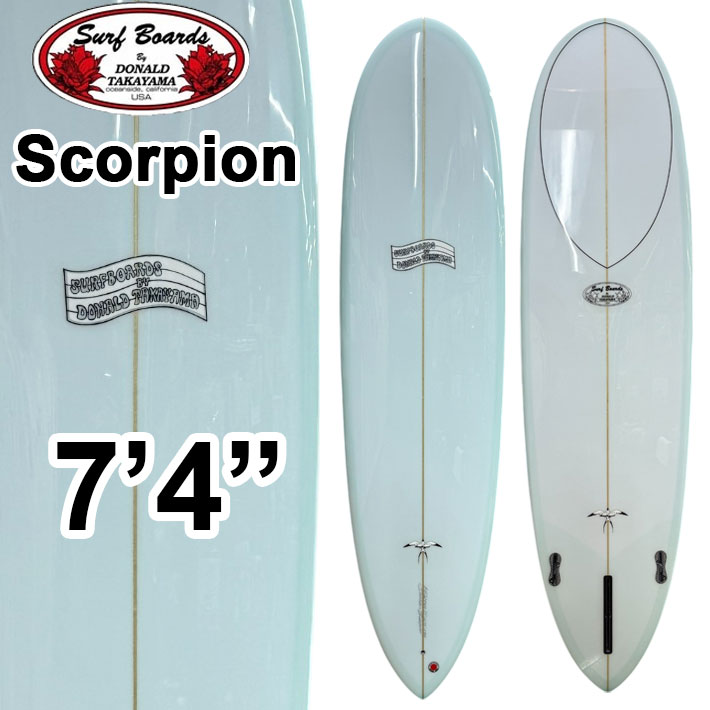 ファンボード ドナルドタカヤマ Donald Takayama HPD ハワイアンプロデザイン SCORPION 7'4 All Seaform Blue Tint ポリッシュ仕上げ ツヤあり 石黒 聡 サーフボード [営業所留め送料無料] [店頭受け取り可能]