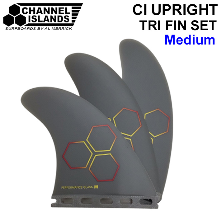 サーフィンフィン CHANNEL ISLANDS チャンネルアイランド フィン Mサイズ CI UPRIGHT TRI FIN 3枚セット 3フィン