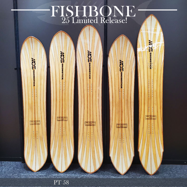 [即出荷] 26-27 MOSS SNOWSTICK モス スノースティック アーリーモデル FISHBONE PT58 158cm POWDER パウダーボード スノーボード スノボ 板 2026 2027