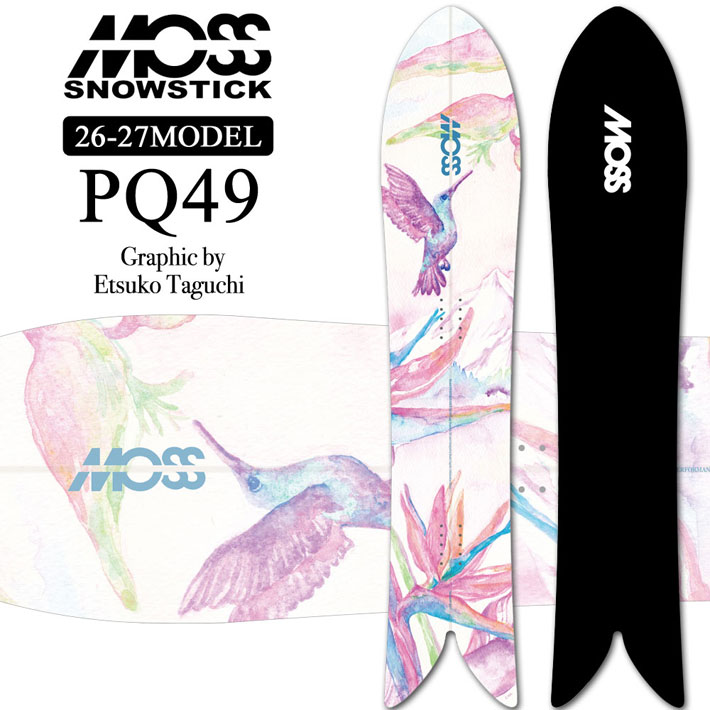 [予約商品] 26-27 モス スノースティック MOSS SNOWSTICK パウダーボード PQ49 Graphic by Etsuko Taguchi 田口悦子149cm POWDER スノーボード スノボ 板 2026 2027 日本正規品