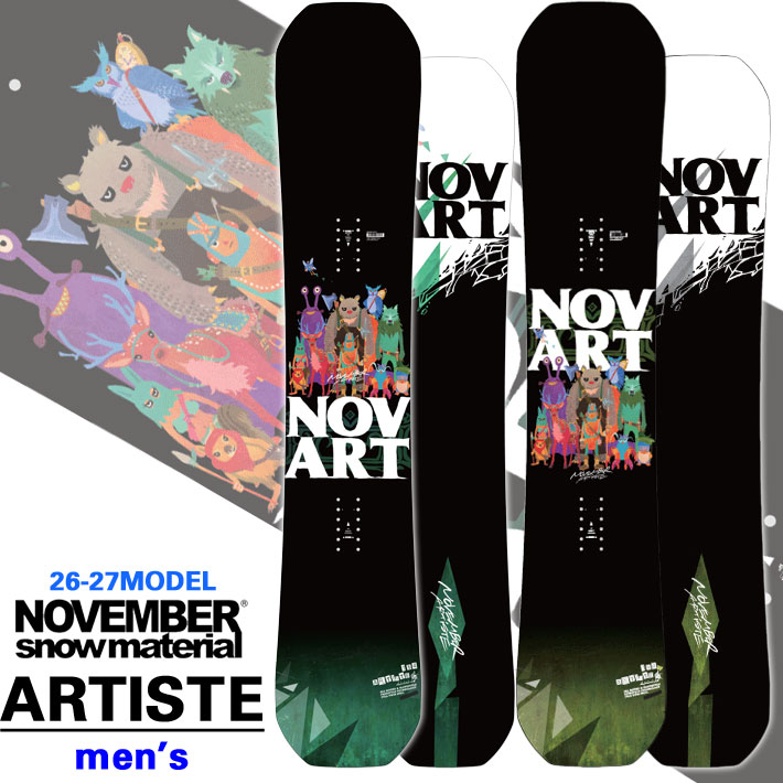 [予約商品] 26-27 NOVEMBER ノベンバー スノーボード SNOWBOARD ARTISTE アーティスト メンズ 150cm 152cm 154cm 158cm 154W 158W ノーベンバー スノーボード 板 2026 2027 日本正規品