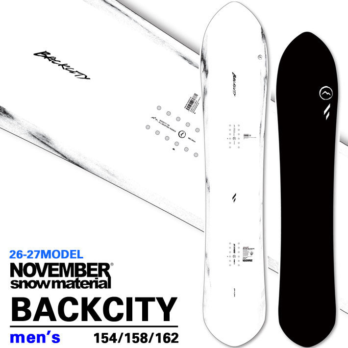 [予約商品] 26-27 NOVEMBER ノベンバー スノーボード SNOWBOARD メンズ BACKCITY バックシティー 154cm 158cm 162cm ノーベンバー パウダー スノーボード パウダー 板 2026 2027 日本正規品